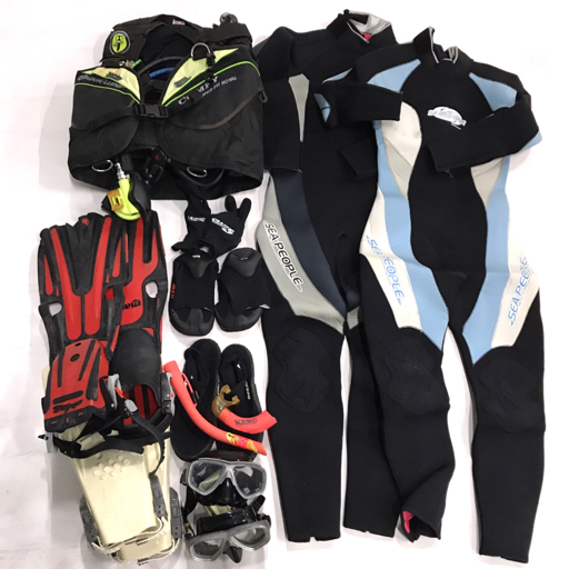 シーピープル L ウェットスーツ 他 BCジャケット M フィン S 他 レディース