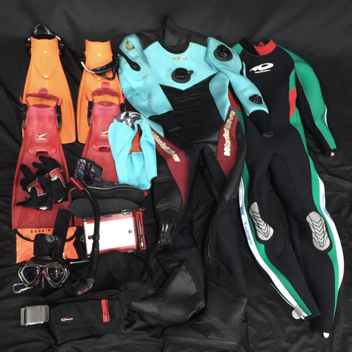 ワールドダイブ ドライスーツ ガル 26-27cm フィン 等 ダイビング用品